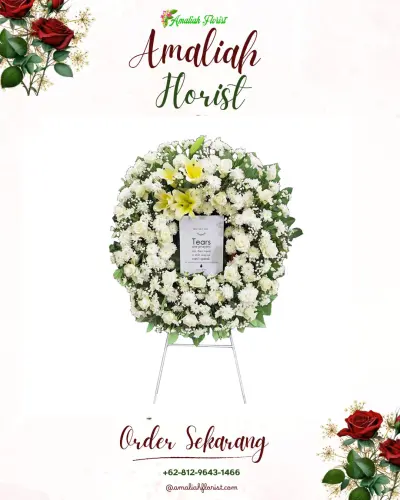 Krans Bunga Duka Cita di Wuwuharjo